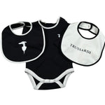 Trussardi Set 3 Pezzi Body Manica Lunga-Bavetta-Cappello per Neonato TLP26001TU NERO TRUSSARDI 