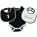 Trussardi Set 3 Pezzi Body Manica Lunga-Bavetta-Cappello per Neonato TLP26001TU NERO TRUSSARDI 