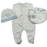 Trussardi Set 3 Pezzi Tutina-Cappello-Bvetta per Neonata TLP26003TUA BIANCO/AZZURRO TRUSSARDI 