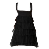 Twinset Abito Tinta Unita Giromanica con Tulle per Bambina 231GJ2A90 NERO TWINSET 