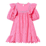 Twinset Abito Tinta Unita Traforato per Bambina 231GJ2QAG ROSA TWINSET 