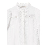Twinset Abito Mezza Manica Tinta Unita con Trafori per Bambina 251GJ2410 BIANCO TWINSET 
