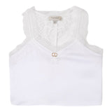 Twinset Top Tinta Unita con Ricami per Bambina 251GJ2454 BIANCO TWINSET 