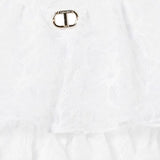Twinset Camicia Tinta Unita Giromanica con Ricami per Bambina 251GJ2526 BIANCO TWINSET 