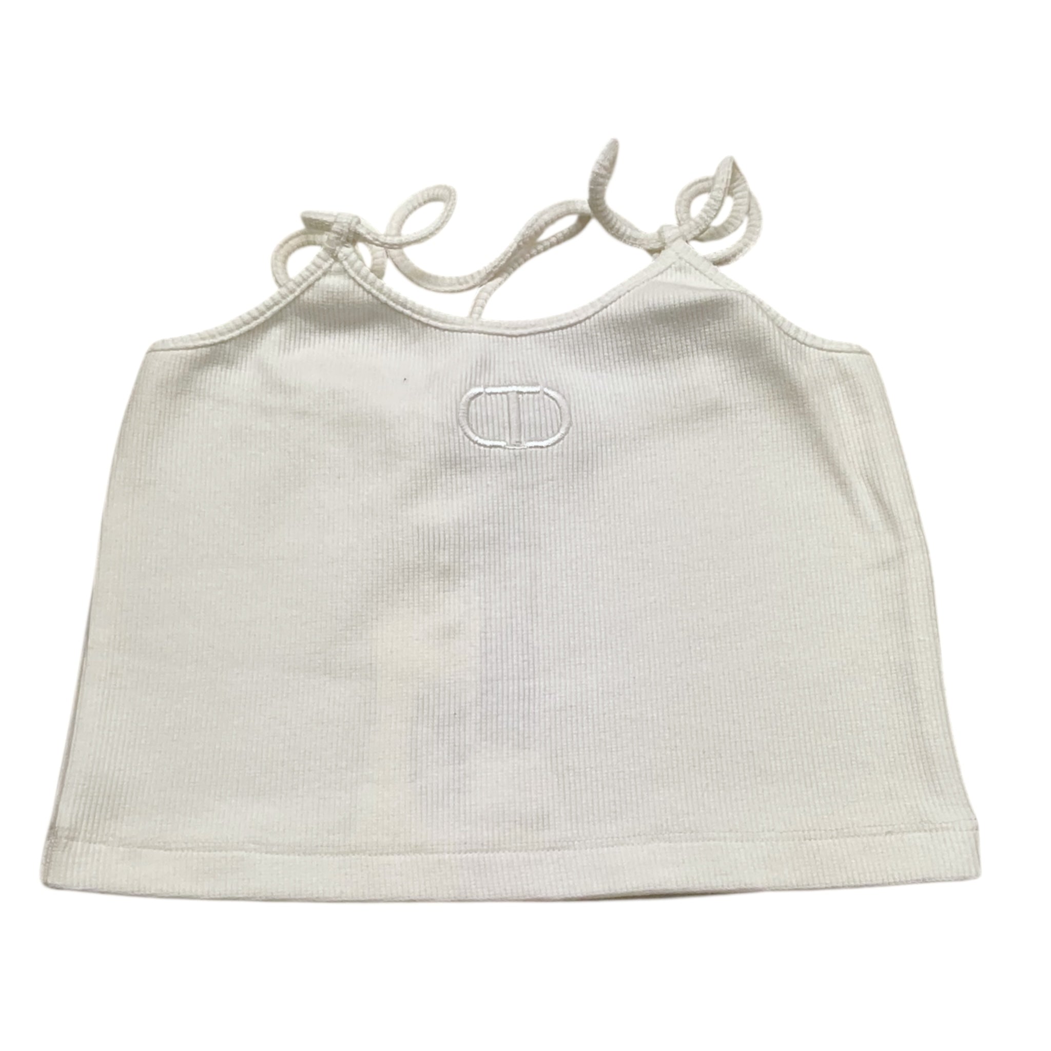 Twinset Top Tinta Unita con Logo per Bambina 251GJ2570 BIANCO TWINSET 
