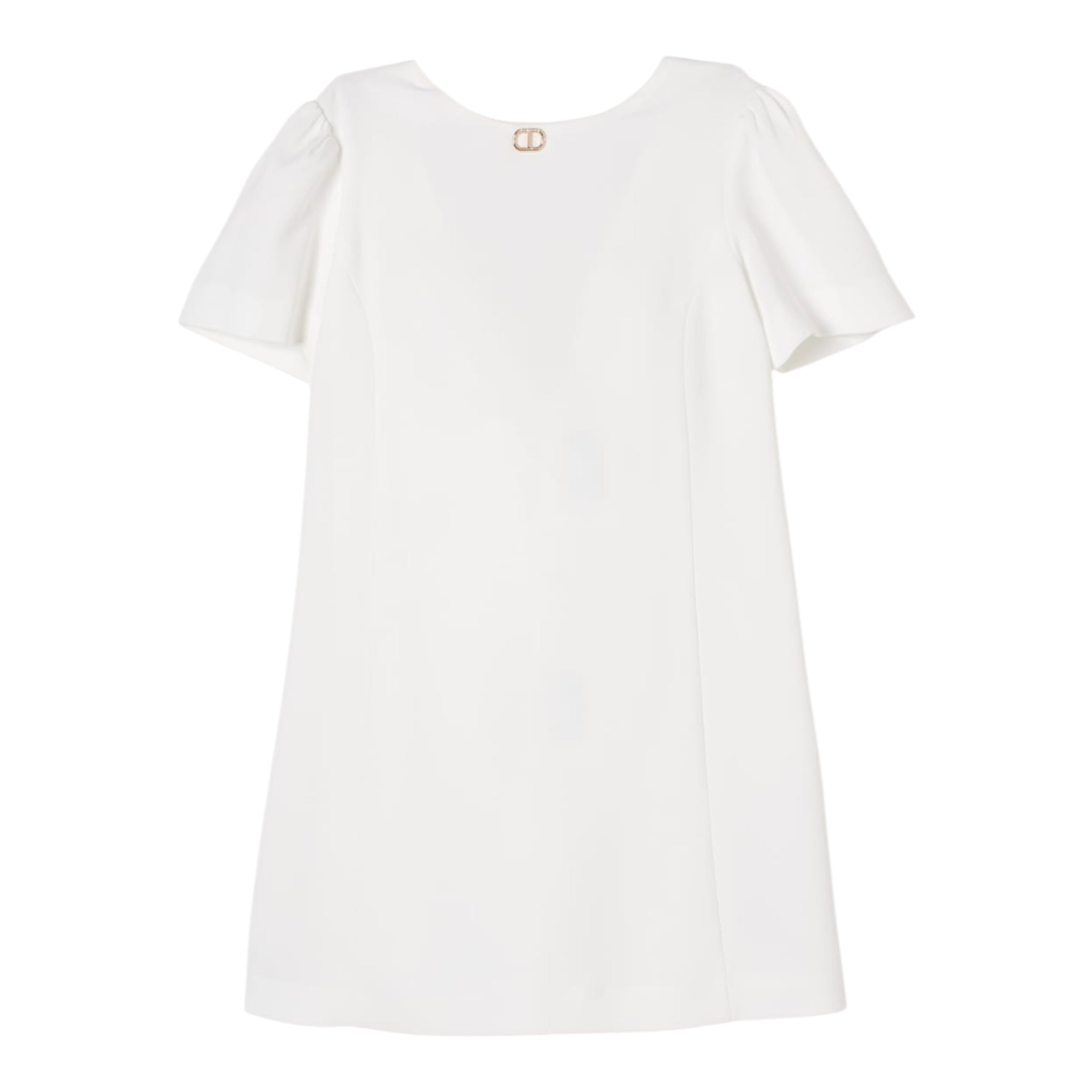 Twinset Abito Mezza Manica Tinta Unita con Fiocco per Bambina 251GJ2QN9X BIANCO TWINSET 