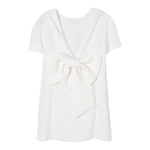 Twinset Abito Mezza Manica Tinta Unita con Fiocco per Bambina 251GJ2QN9X BIANCO TWINSET 