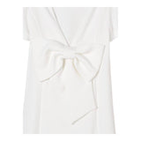 Twinset Abito Mezza Manica Tinta Unita con Fiocco per Bambina 251GJ2QN9X BIANCO TWINSET 