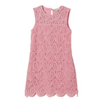 Twinset Abito Giromanica Tinta Unita Traforato per Bambina 251GJ2QR3 ROSA TWINSET 