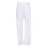 Twinset Pantalone tinta unita Traforato Bianco per Bambina 251GJ2QR4X BIANCO TWINSET 