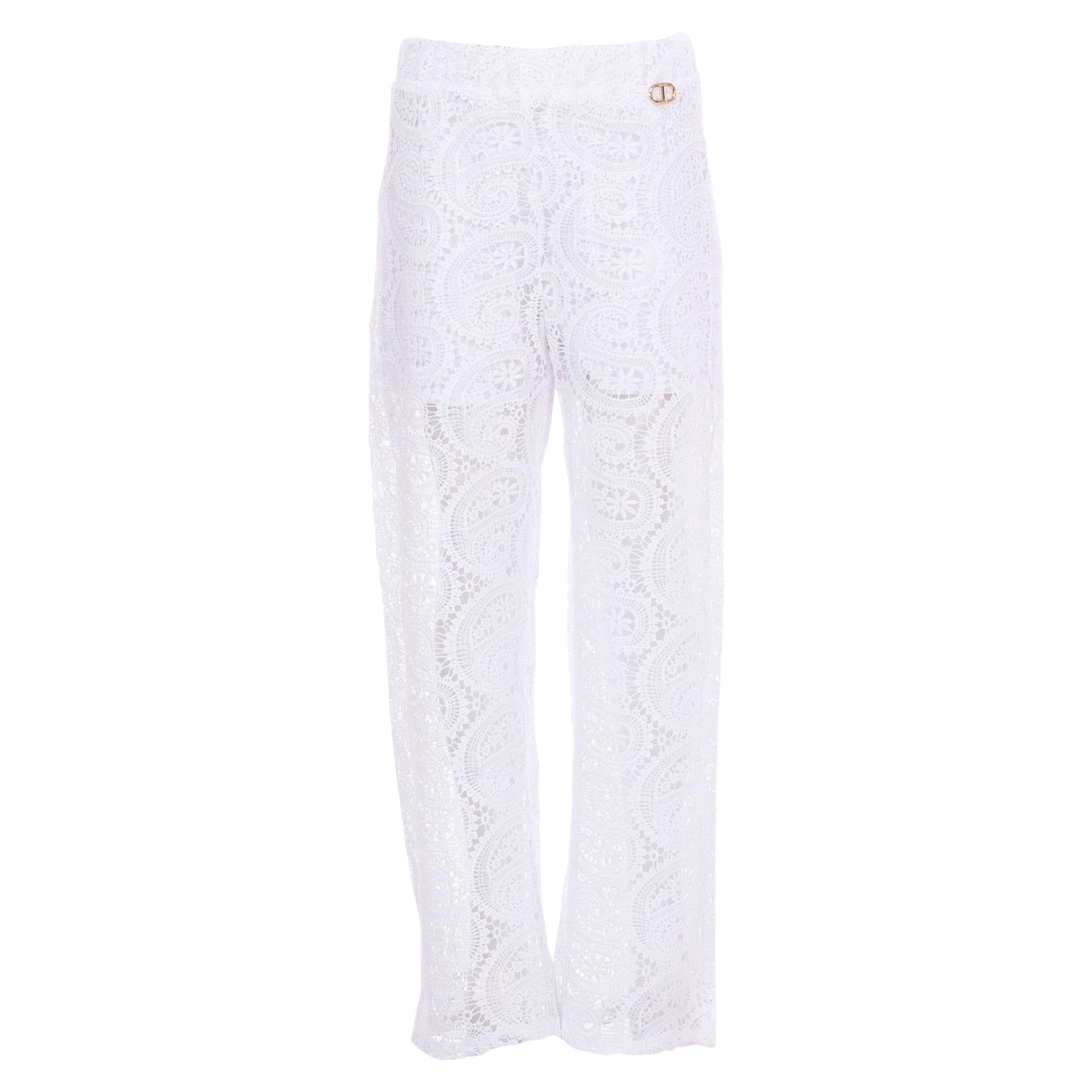 Twinset Pantalone tinta unita Traforato Bianco per Bambina 251GJ2QR4X BIANCO TWINSET 