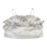 Twinset Top A Bretelle Tinta Unita con Ricami per Bambina 251GJ2QR5 BIANCO TWINSET 