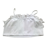 Twinset Top A Bretelle Tinta Unita con Ricami per Bambina 251GJ2QR5 BIANCO TWINSET 