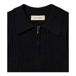 Twinset Abito Mezza Manica Tinta Unita con Zip E Colletto per Bambina 251GJ3401 NERO TWINSET 