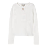 Twinset Maglia Tinta Unita con Logo per Bambina 251GJ3402 PANNA TWINSET 