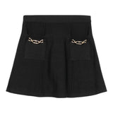 Twinset Gonna Tinta Unita con Elastico In Vita per Bambina 251GJ3QW3X NERO TWINSET 