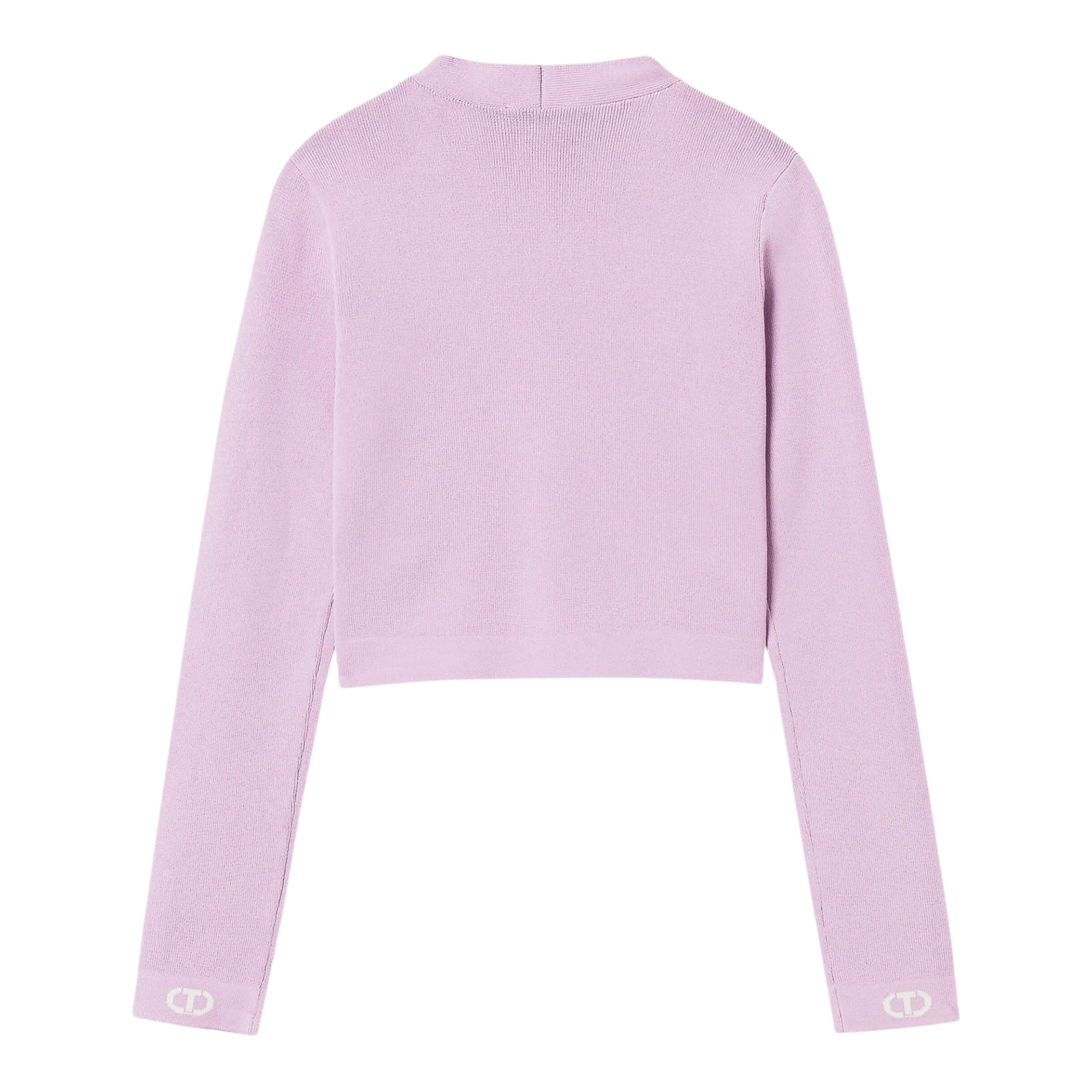 Twinset Cardigan Tinta Unita con Bottoni In Contrasto per Bambina 251GJ3QW4 LILLA TWINSET 