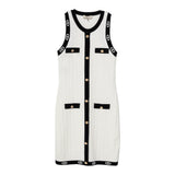 Twinset Abito Bicolore Giromanica con Logo per Bambina 251GJ3QW5 BIANCO TWINSET 