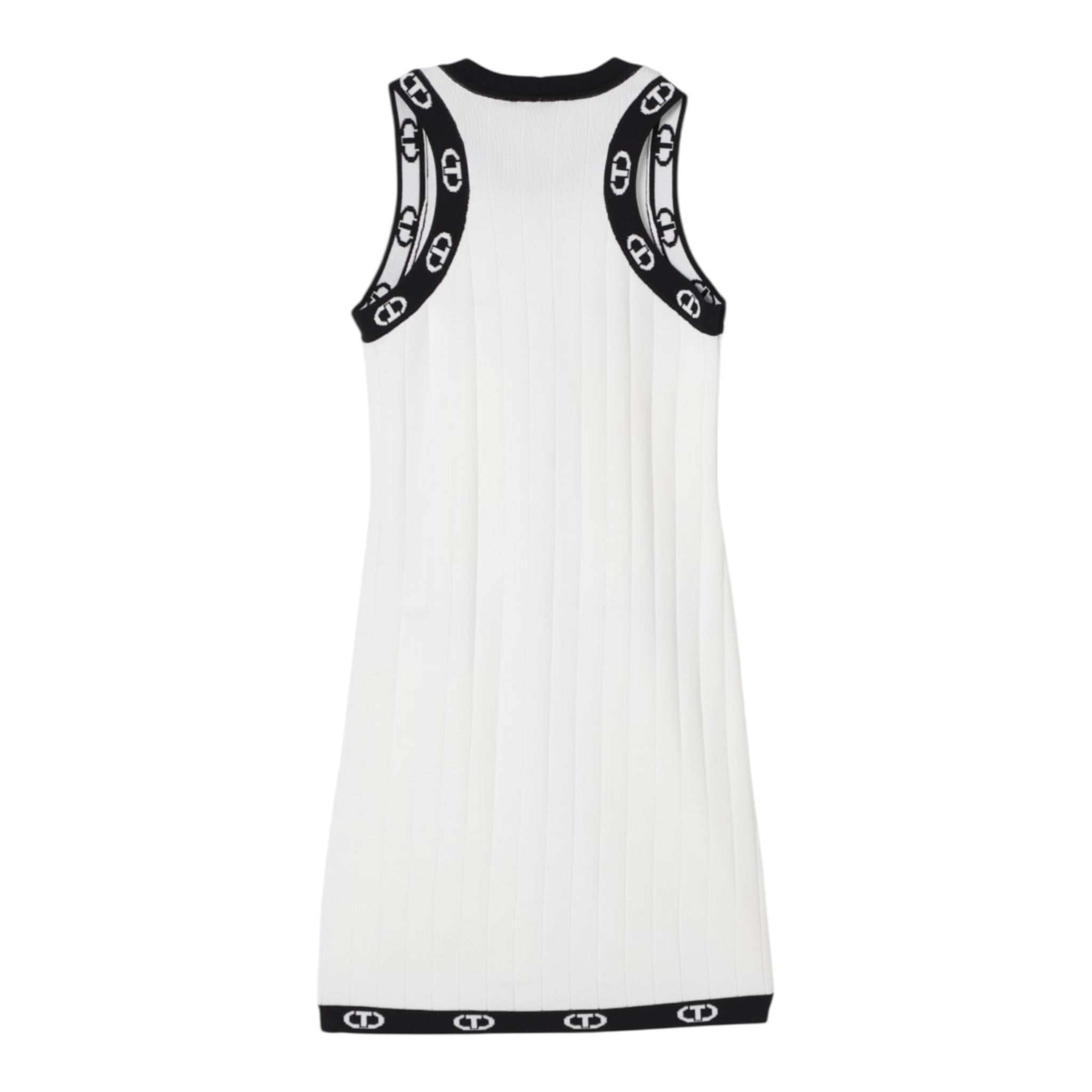 Twinset Abito Bicolore Giromanica con Logo per Bambina 251GJ3QW5 BIANCO TWINSET 