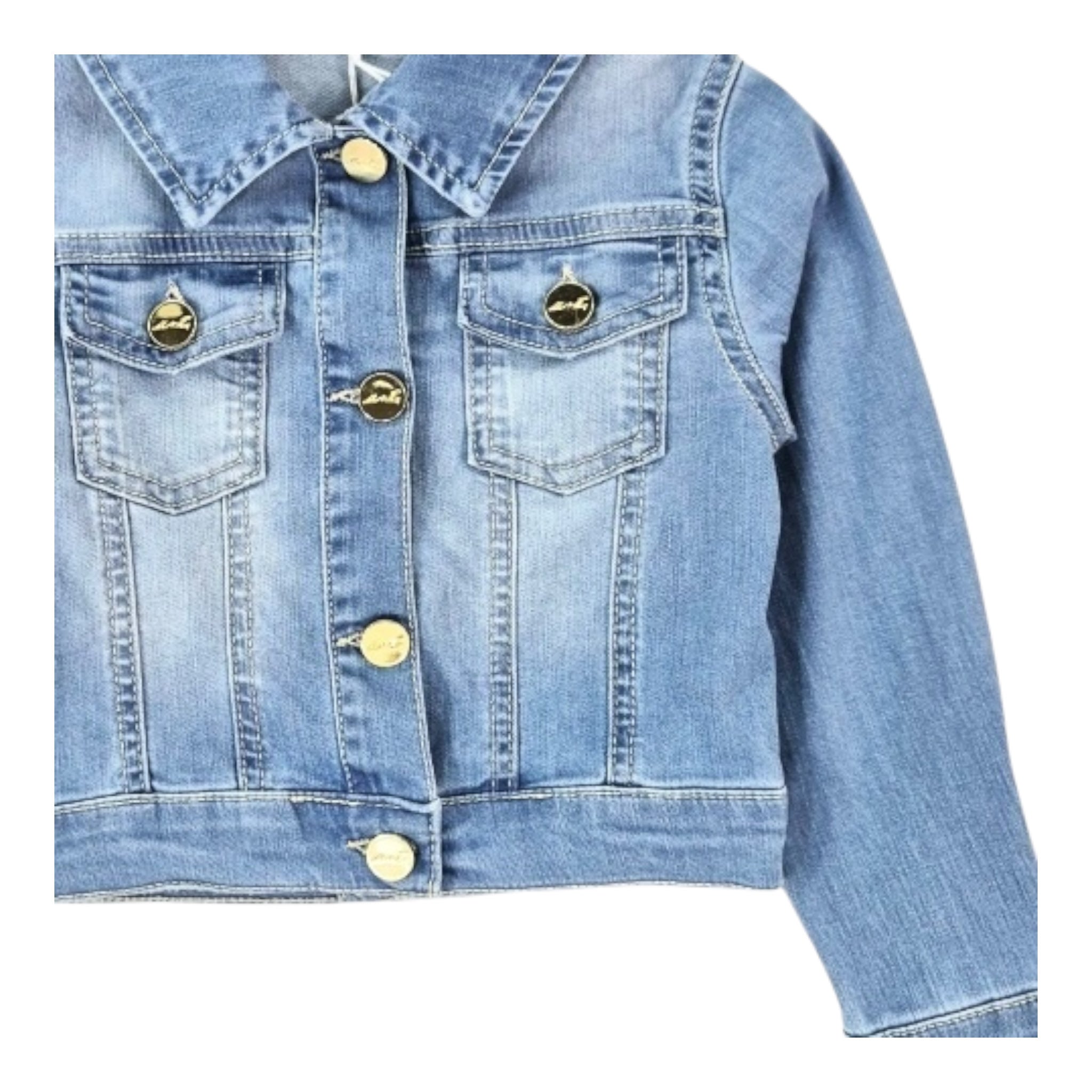 U+È Giubbino In Denim Tinta Unita per Neonata UE1716 BLU U+è 