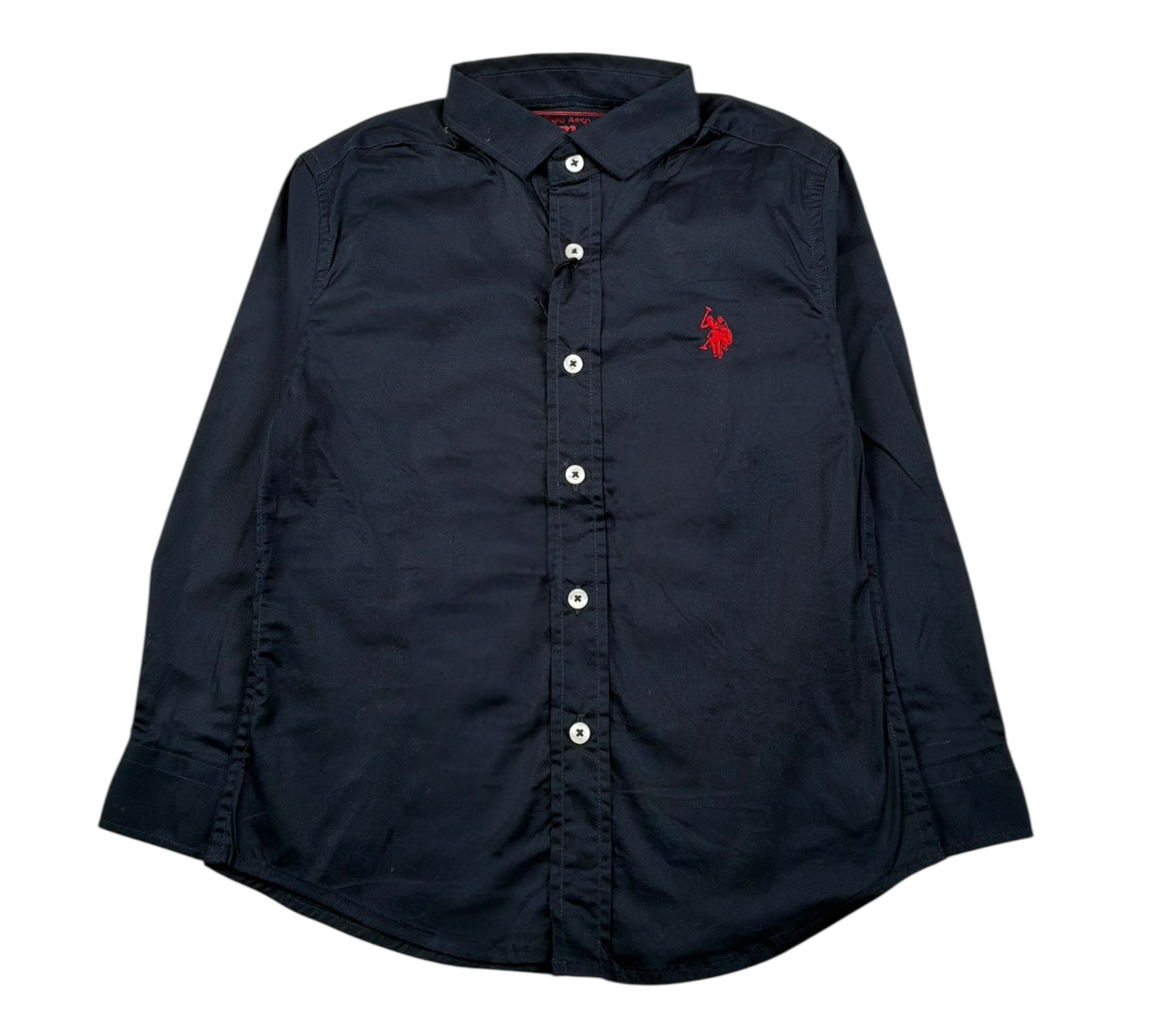 U.S. Polo Assn Camicia Manica Lunga Tinta Unita con Logo per Bambino 53294 BLU U.S. POLO ASSN 