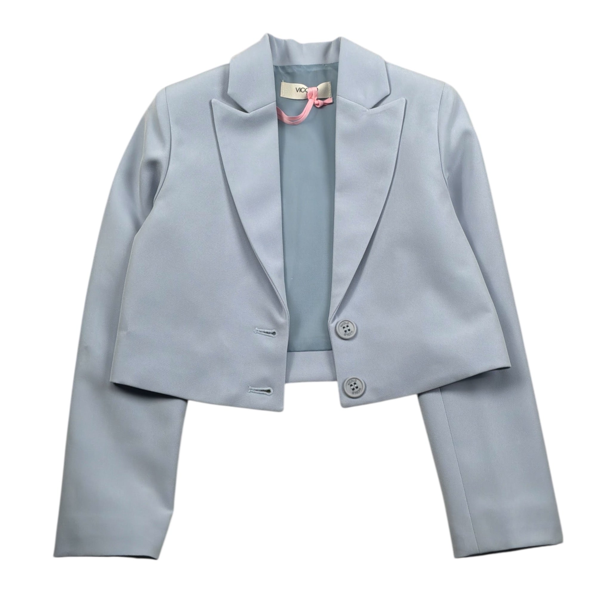 Vicolo Giacca Tinta Unita Crop per Bambina 3145JY00084 CELESTE VICOLO 