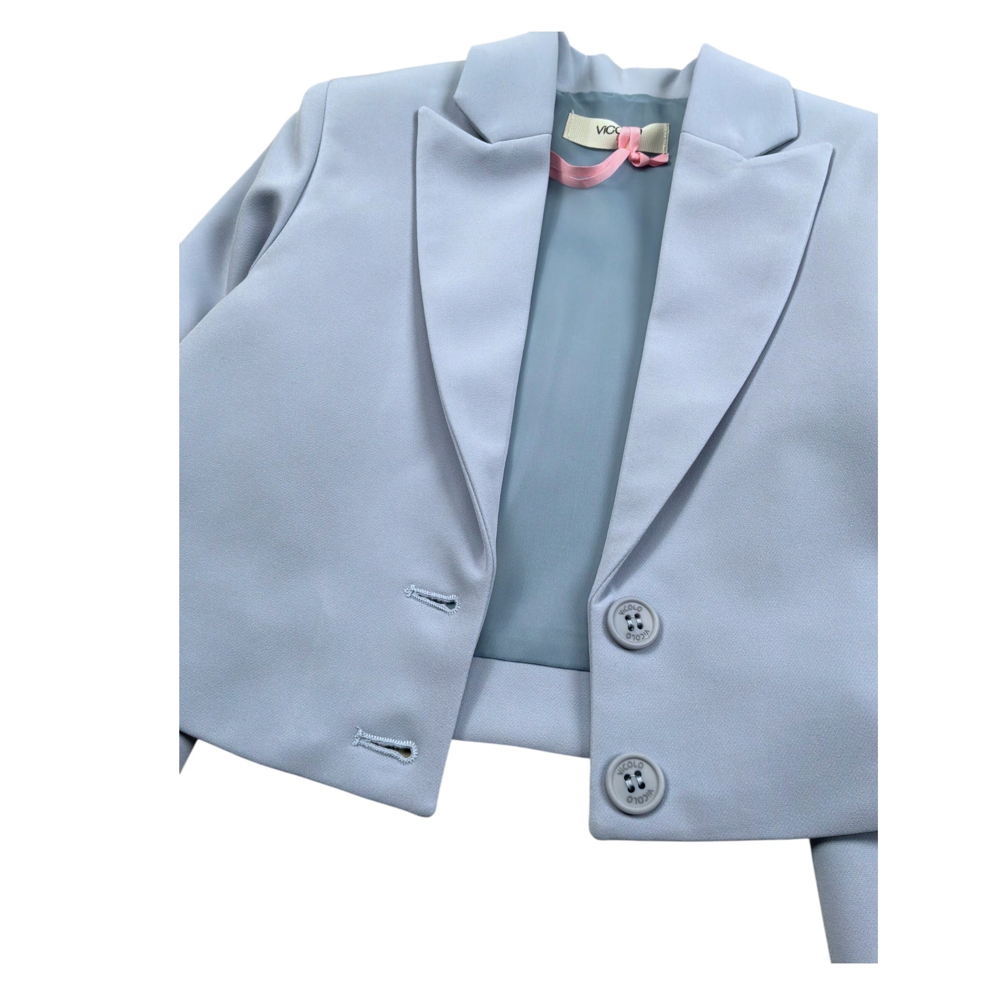 Vicolo Giacca Tinta Unita Crop per Bambina 3145JY00084 CELESTE VICOLO 