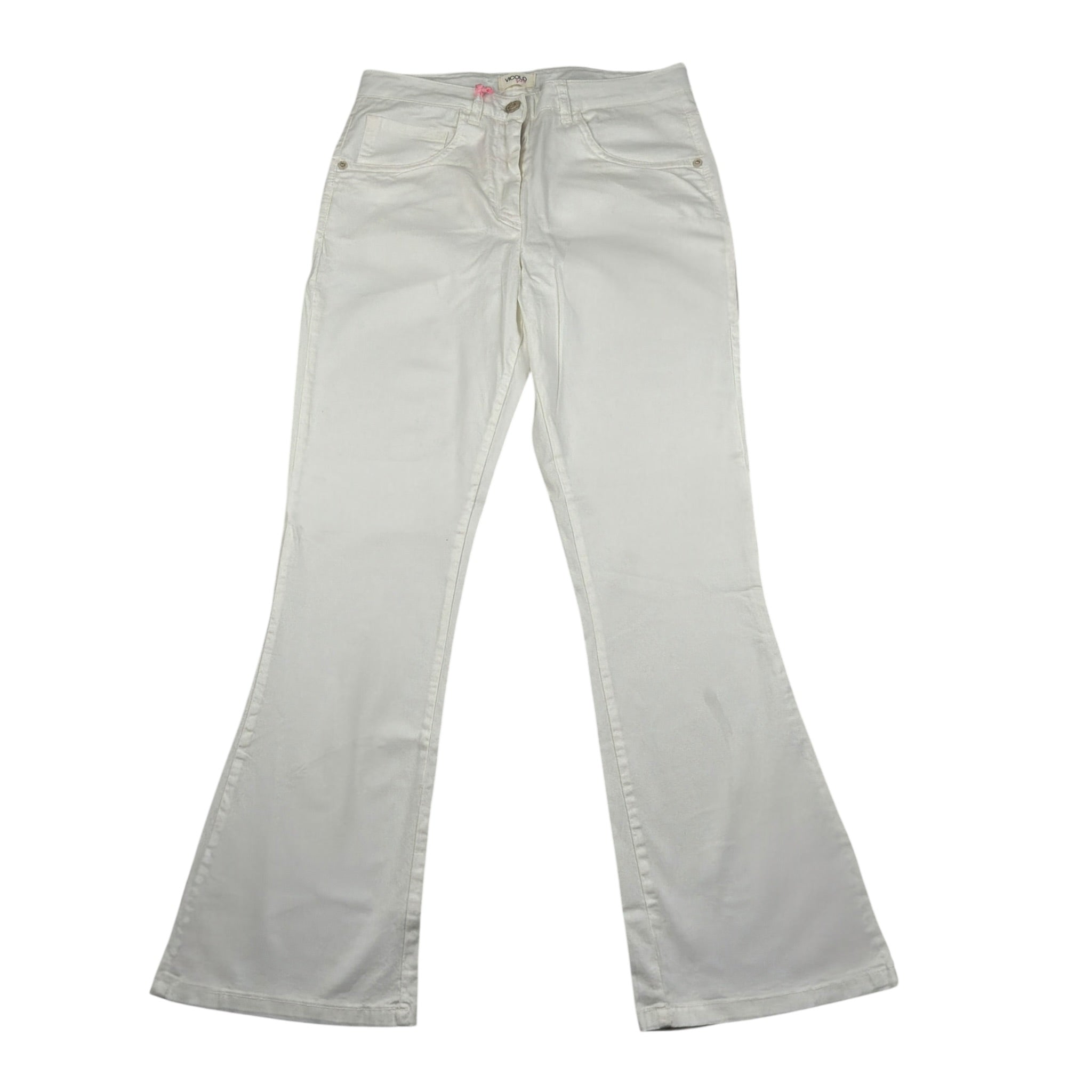 Vicolo Pantalone tinta unita Modello Zampa Panna per Bambina 3145P0814 PANNA VICOLO 