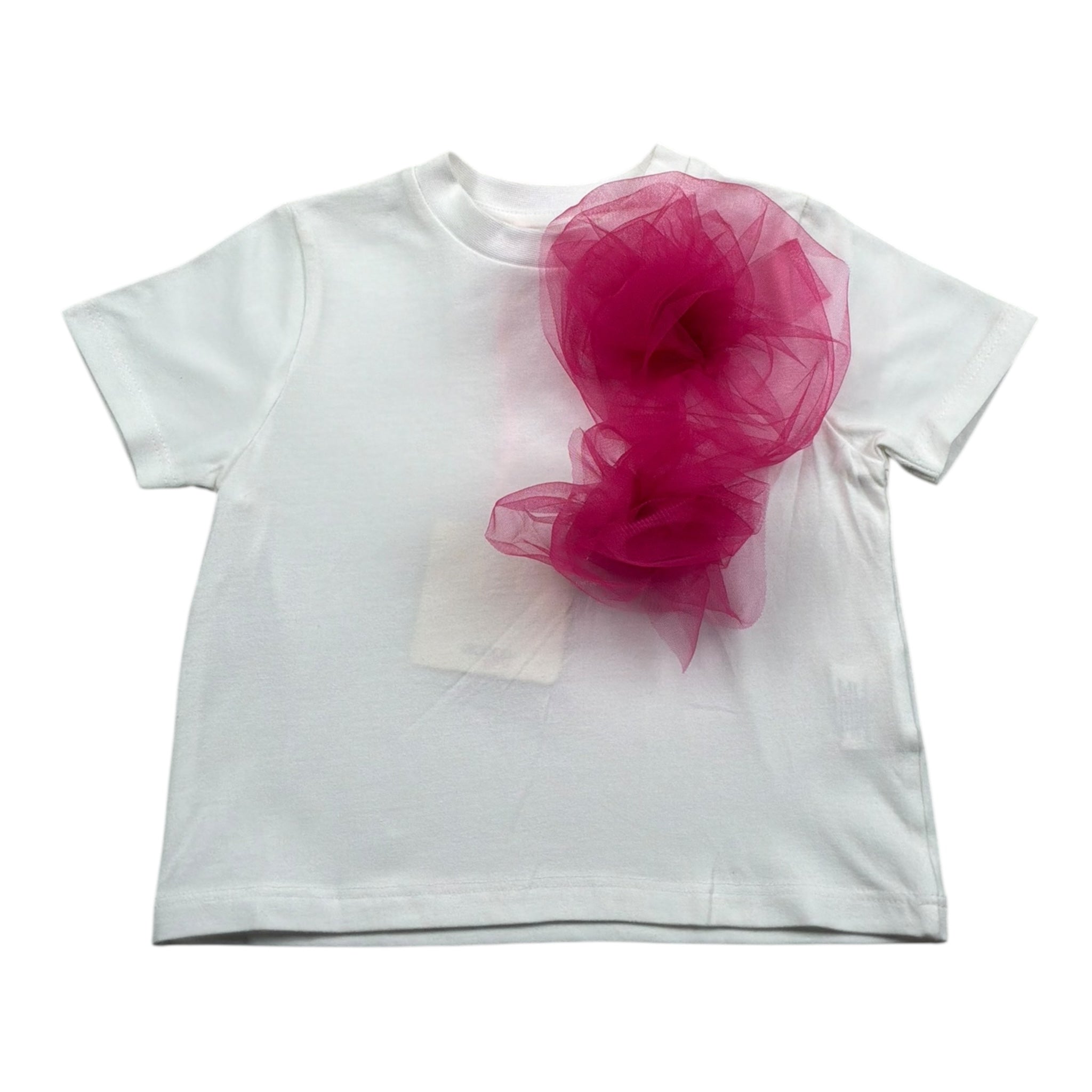 Vicolo T-Shirt Girocollo Tinta Unita con Applicazione per Neonata 3146M00265N BIANCO VICOLO 