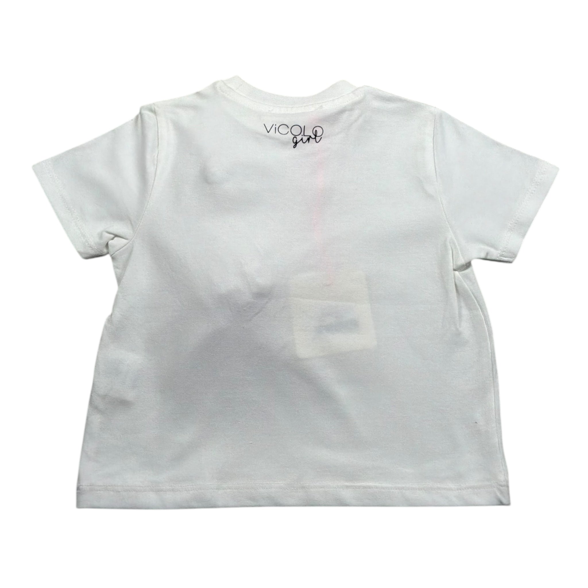 Vicolo T-Shirt Girocollo Tinta Unita con Applicazione per Neonata 3146M00265N BIANCO VICOLO 