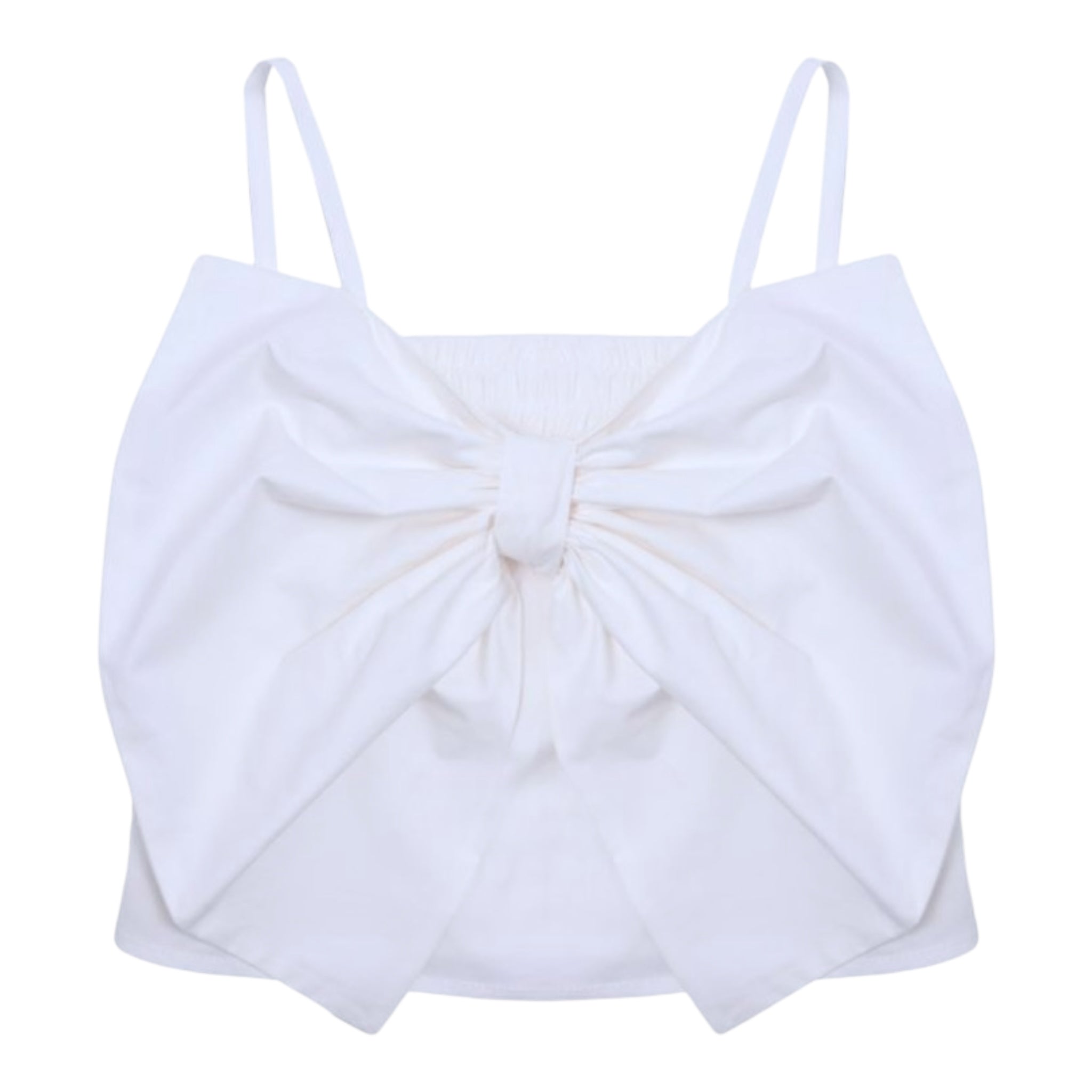 Vicolo Top Bretelline Tinta Unita con Fiocco per Bambina 3146TOP00317 BIANCO VICOLO 