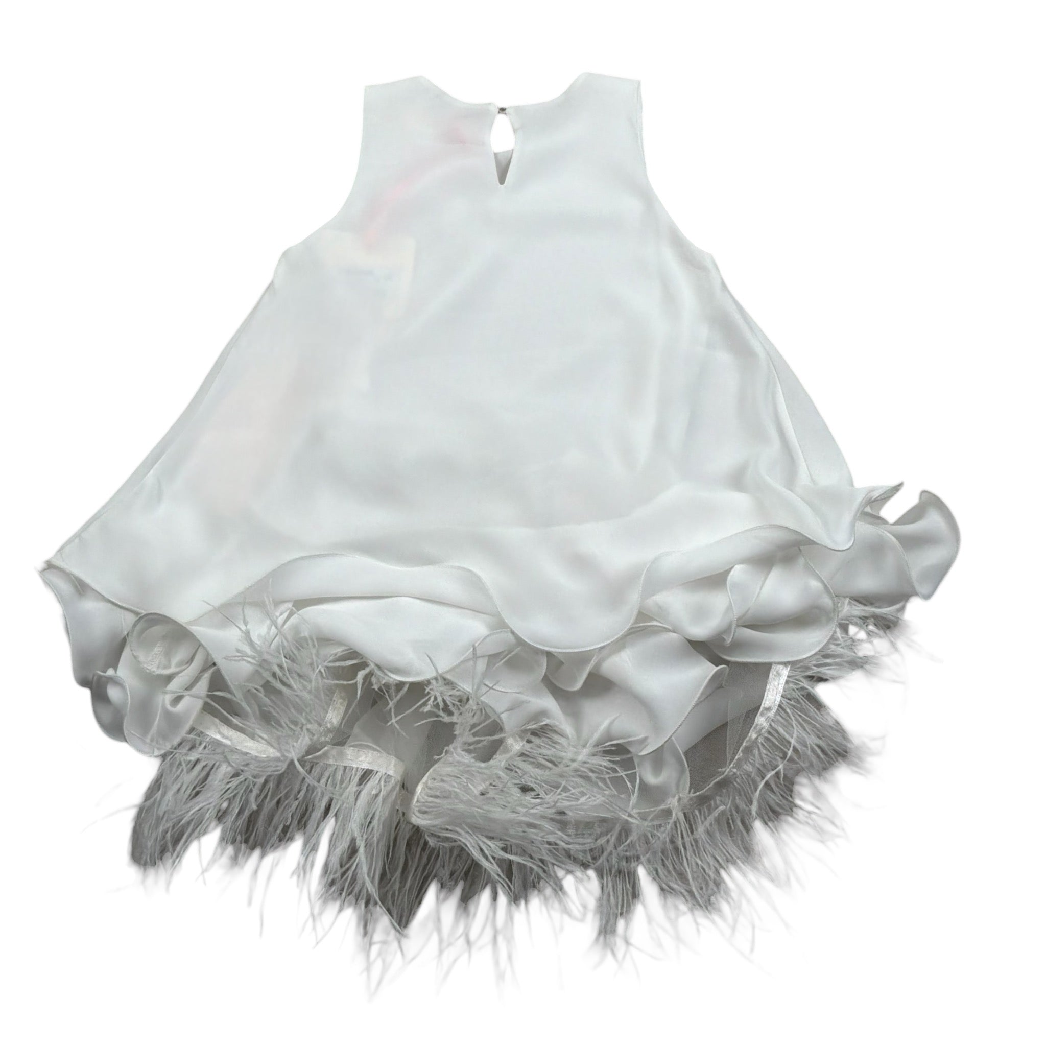 Vicolo Abito Giromanica Tinta Unita con Sottoveste per Bambina 3146V00286 BIANCO VICOLO 