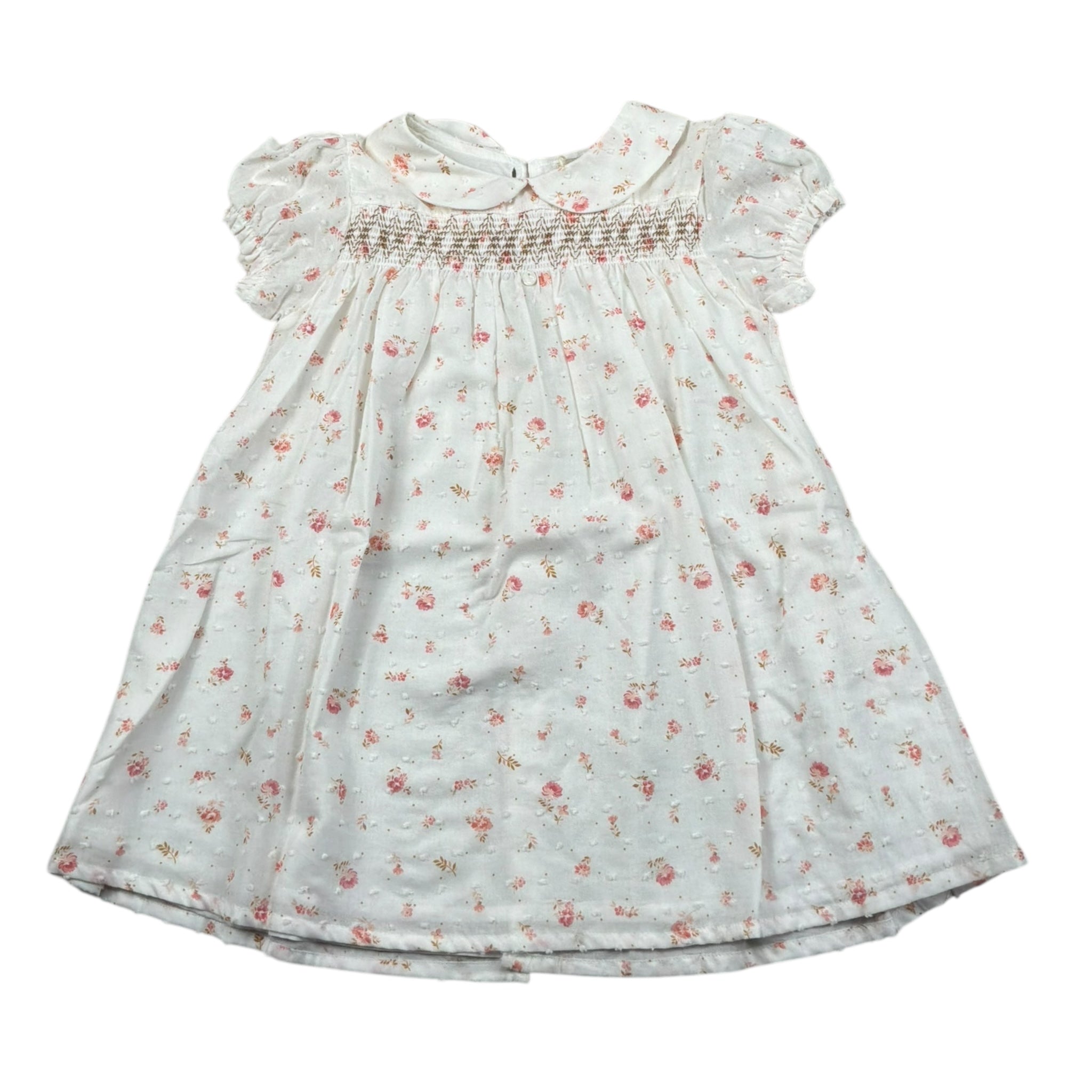 Wedoble Abito Mezza Manica Tinta Unita Stampa Floreale per Bambina V2502704A BIANCO WEDOBLE 