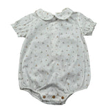 Wedoble Pagliaccetto Mezza Manica Tinta Unita con Stampe per Neonato V2504716A BIANCO WEDOBLE 