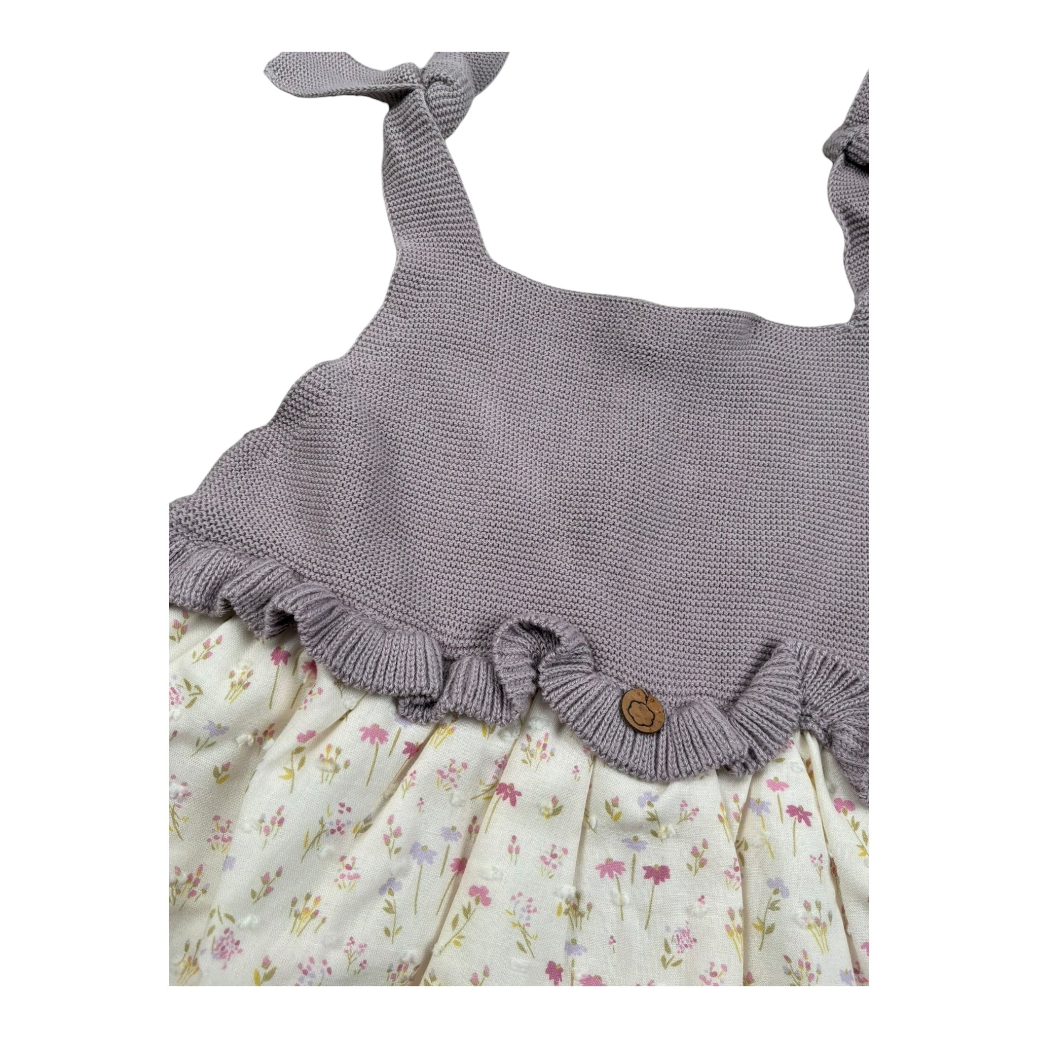 Wedoble Abito Giromanica Bicolore per Bambina V2505404X PANNA WEDOBLE 