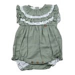 Wedoble Pagliaccetto Mezza Manica Fantasia Quadretti per Neonata V2507705R VERDE WEDOBLE 