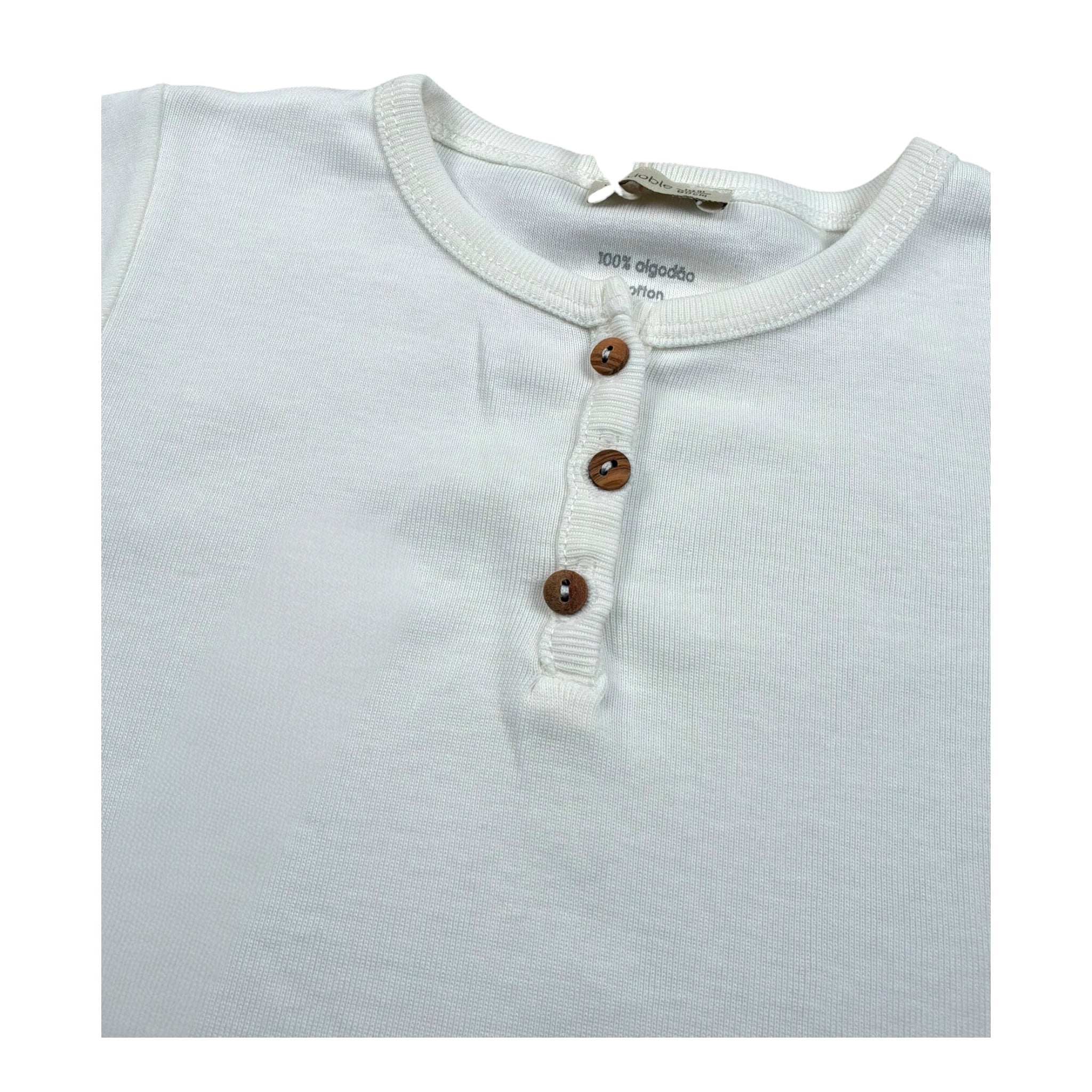 Wedoble T-Shirt Girocollo Tinta Unita con Bottoni per Neonato V2511602A PANNA WEDOBLE 