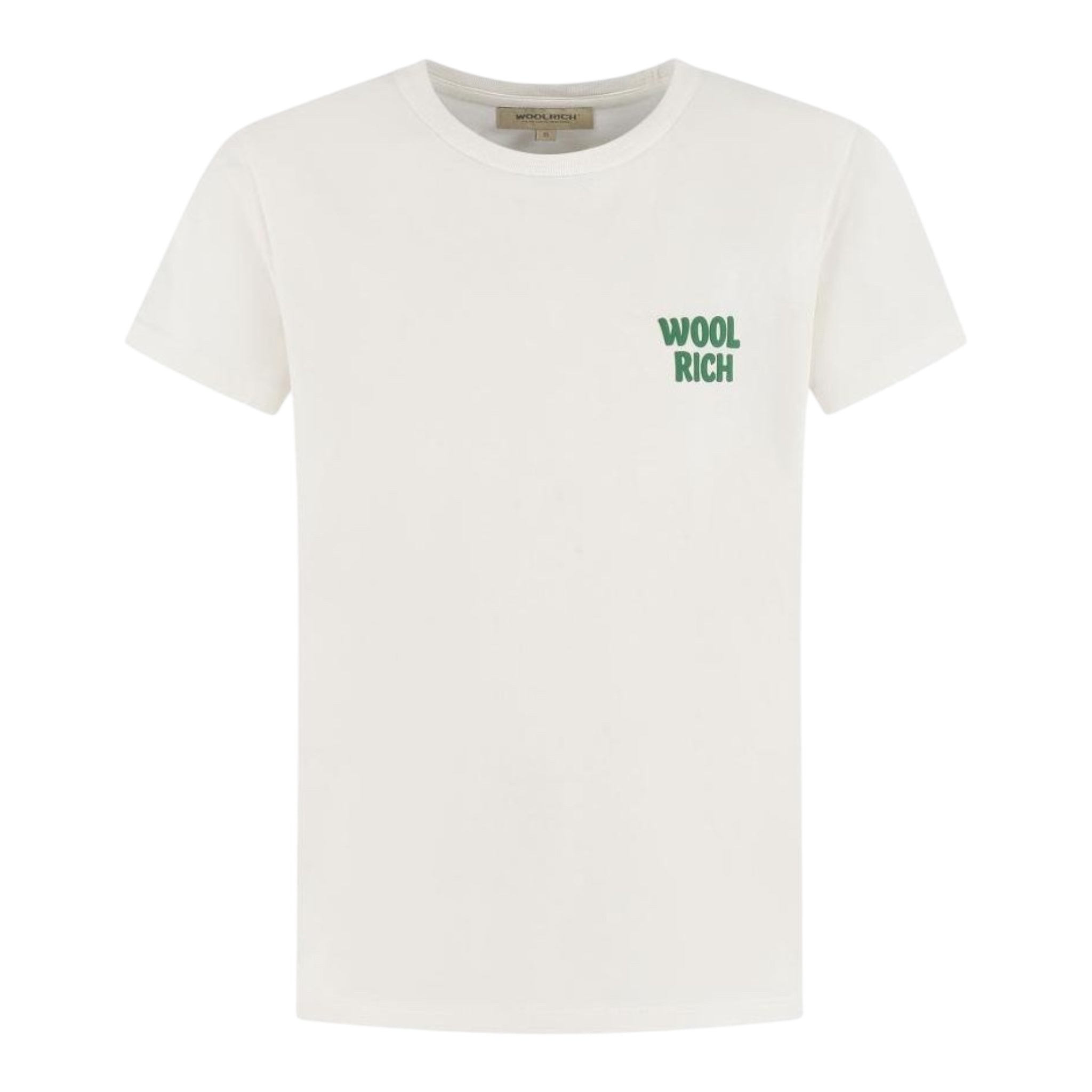 Woolrich T-Shirt Girocollo Tinta Unita con Logo per Bambino CFWKET0140MRUT PANNA WOOLRICH 