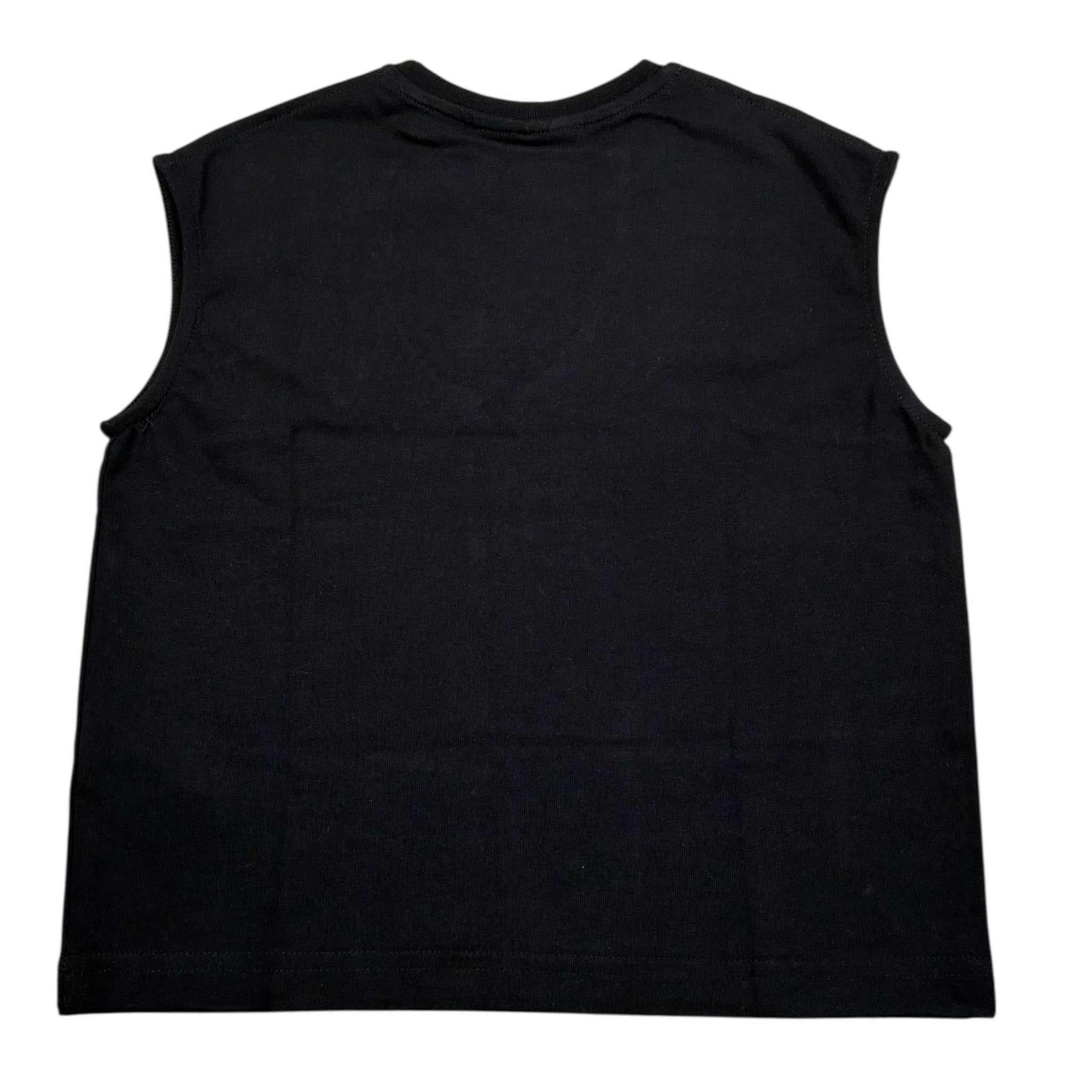 Yes London Canotta Girocollo Tinta Unita con Logo per Bambino JR2138M NERO YES LONDON 