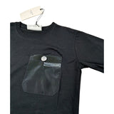 Yes London T-Shirt Girocollo Tinta Unita con Taschino per Bambino JR2148M NERO YES LONDON 
