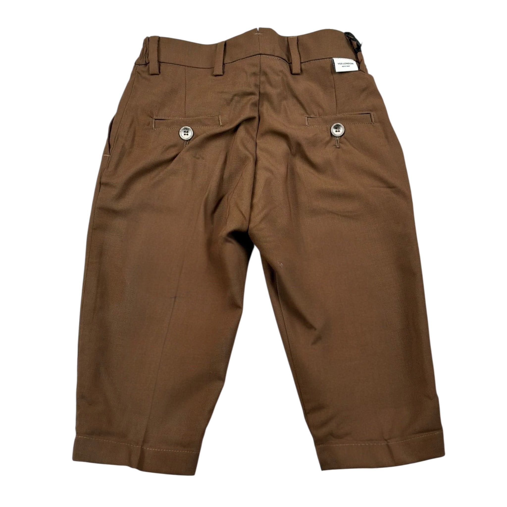 Yes London Pantalone Tinta Unita con Elastico In Vita per Neonato JR3035N MARRONE YES LONDON 
