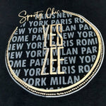 Yes Zee T-Shirt Girocollo Tinta Unita con Stampa per Bambina 37144 NERO YES ZEE 