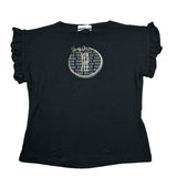 Yes Zee T-Shirt Girocollo Tinta Unita con Stampa per Bambina 37144 NERO YES ZEE 