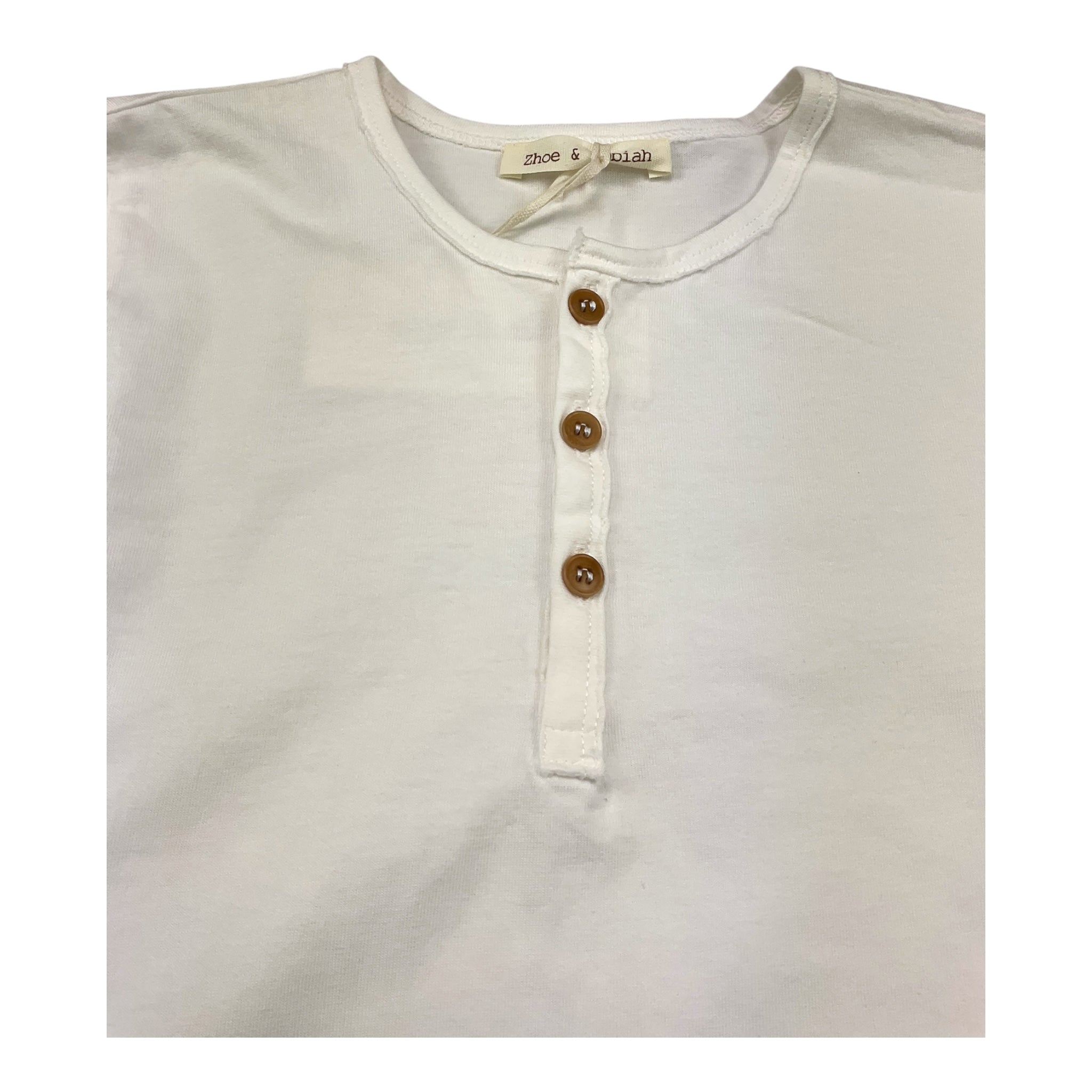 Zhoe & Tobiah Shirt Tinta Unita con Bottoni per Bambino BSE11M PANNA ZHOE & TOBIAH 