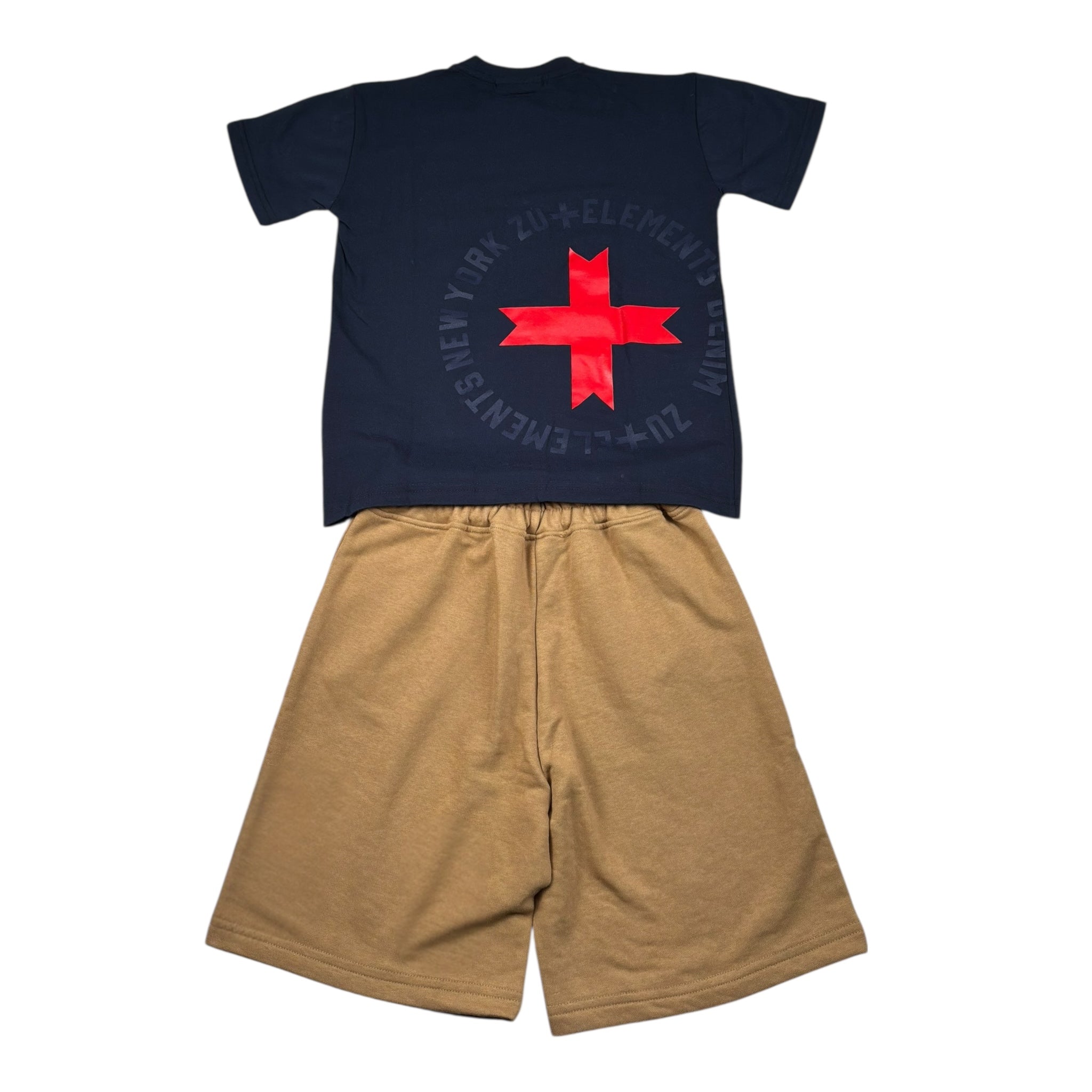 Zu+Elements Completo 2 Pezzi T-Shirt - Bermuda Bicolore per Bambino ZU1738 BLU ZU+ELEMENTS 