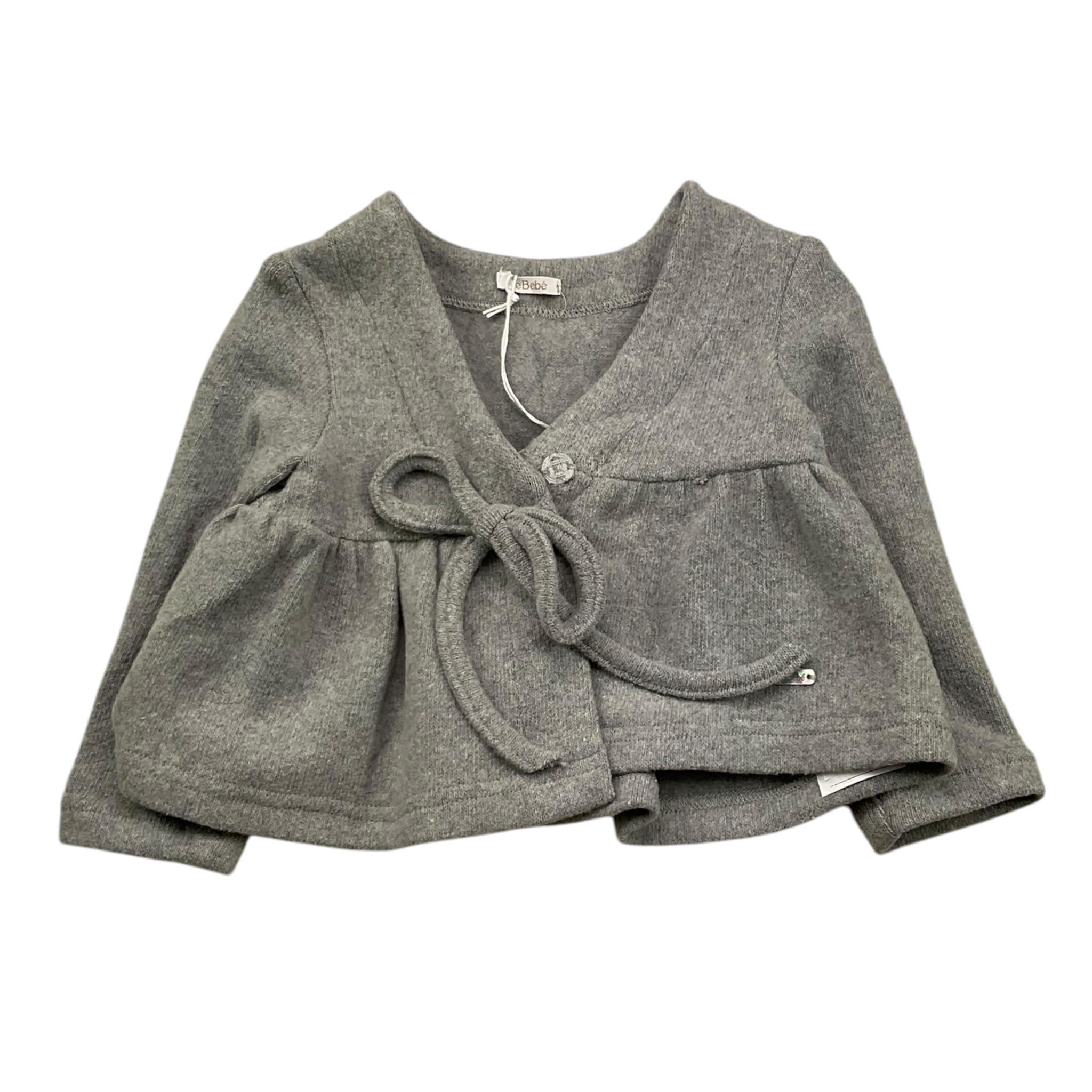 LE BEBE' cardigan tinta unita con fiocco Grigio per Neonata LBG6033 GRIGIO LE BEBE' 