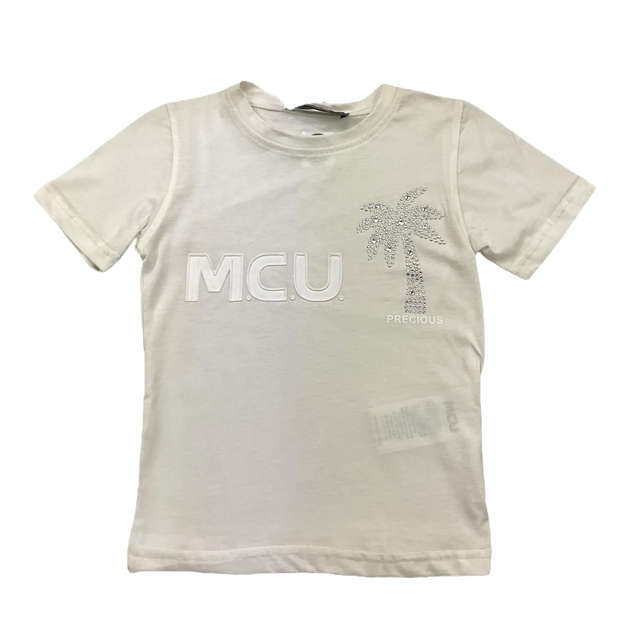 MCU t-shirt girocollo tinta unita con brillantini Bianco per Neonato MCUK6002N BIANCO MCU 