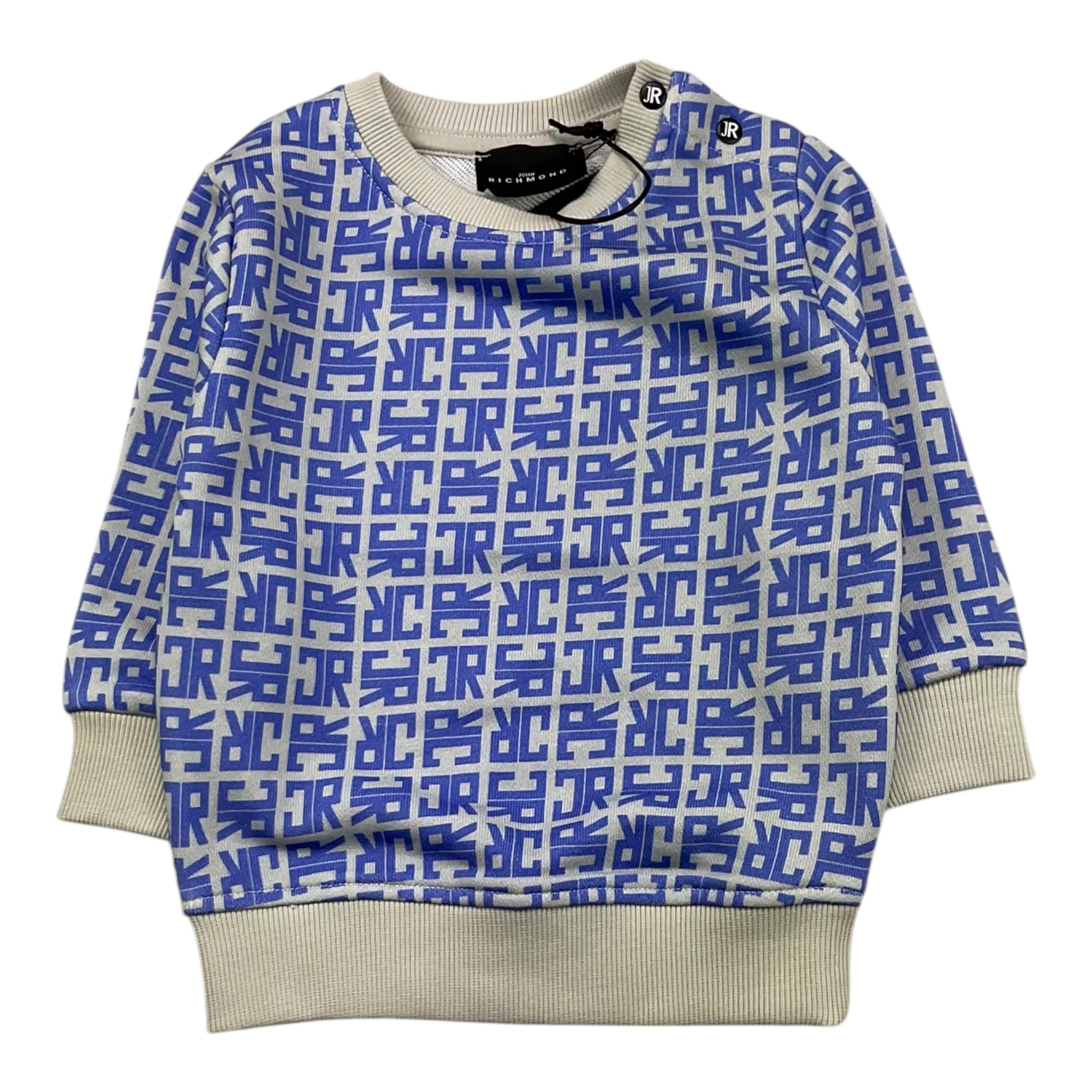 JOHN RICHMOND felpa chiusa girocollo fantasia logo Bianco per Neonato RIA25048FE BIANCO JOHN RICHMOND 