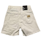 Patriot Bermuda In Denim Tinta Unita Con Strappi Bianco Per Bambino