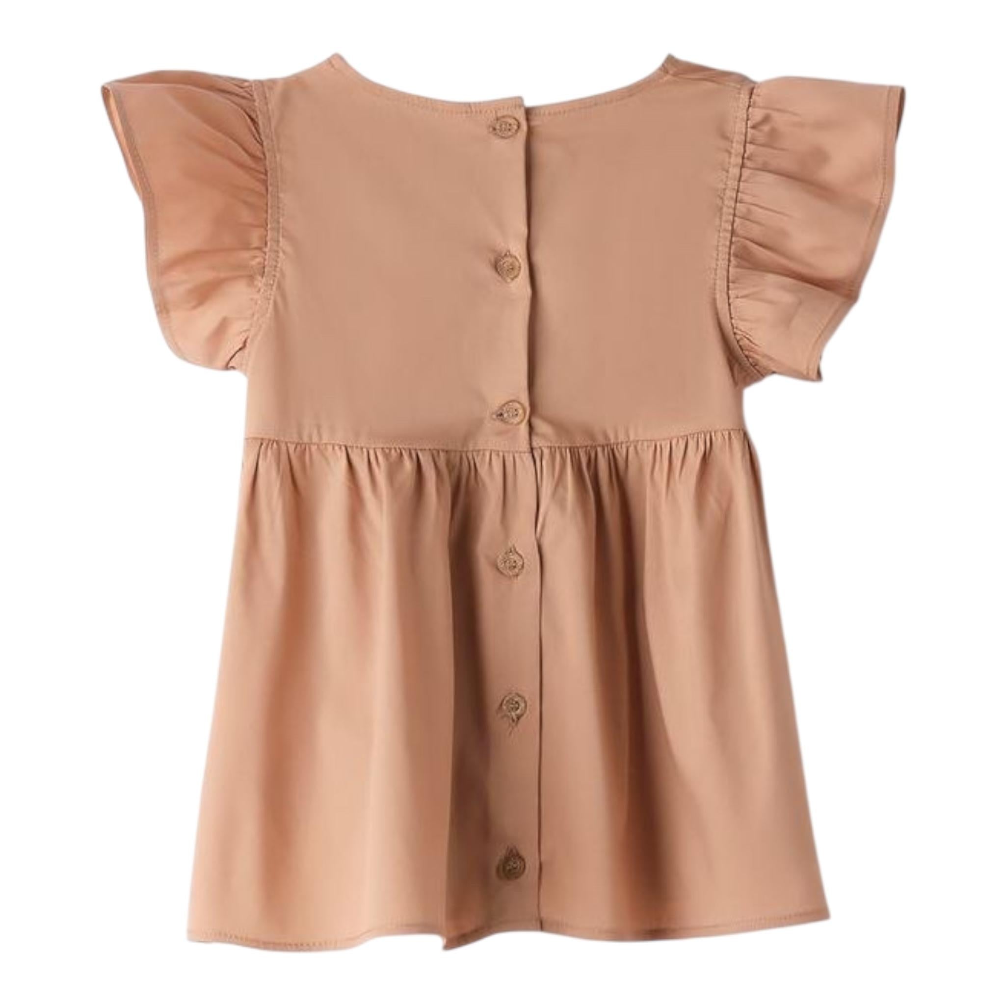 Sarabanda Camicia Mezza Manica con Fiocco per Bambina 0B538 MARRONE SARABANDA 